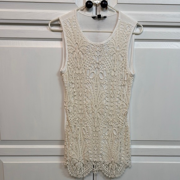 CHARLIE B Cream Lace Boho Tank Top. Size S/P, Euro summer - Picture 1 of 7